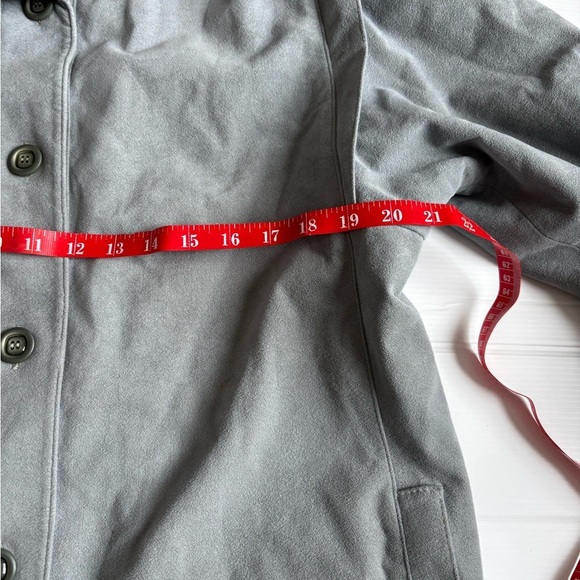 Vintage Ultra Suede Gray Trench Coat - Picture 8 of 9